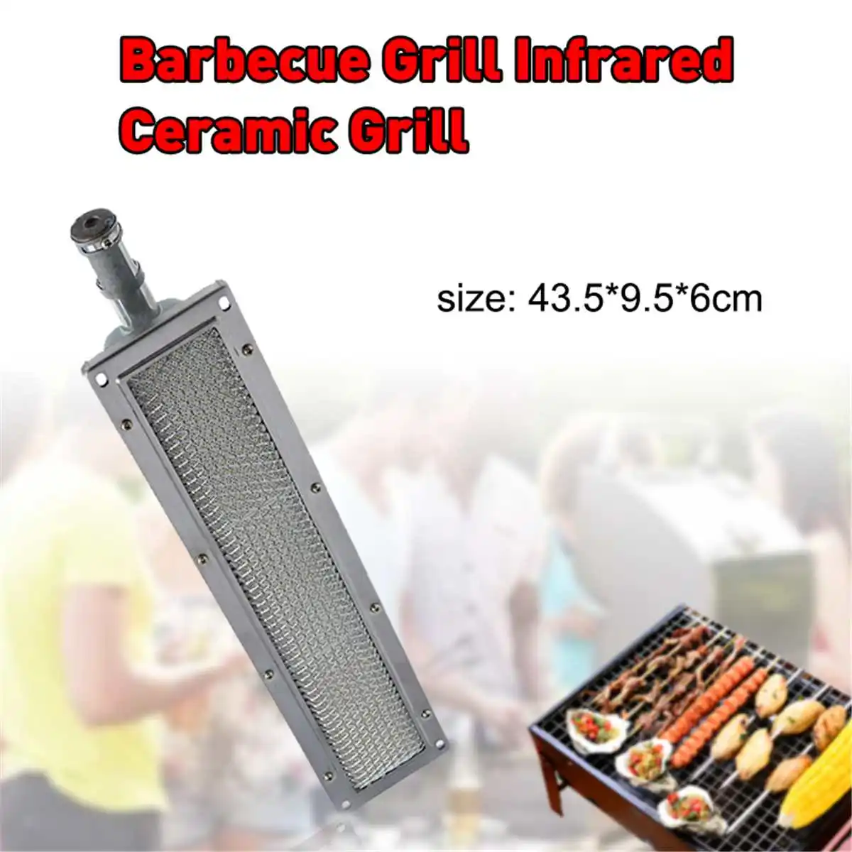 

45*9.5*6cm BBQ barbecue BBQ infrared ceramic grill stainless steel ceramic gas burner stove aluminum plate ceramic energy-saving