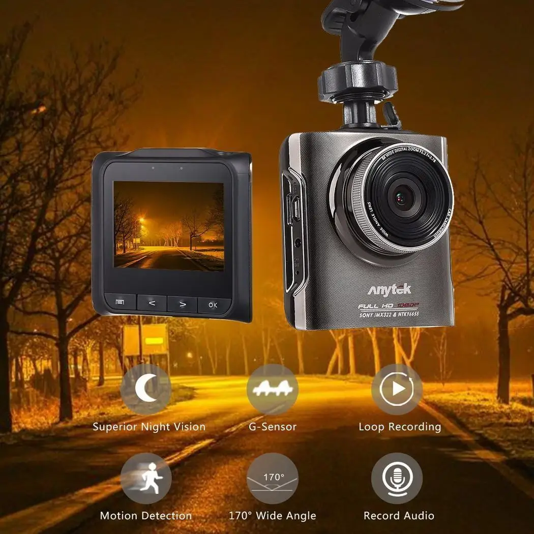 

Anytek A3 2.4'' Full HD 1080P Car DVR Camera Dash Cam G-sensor Night Vision 170 WDR Auto Video Recorder Registrars DashCam