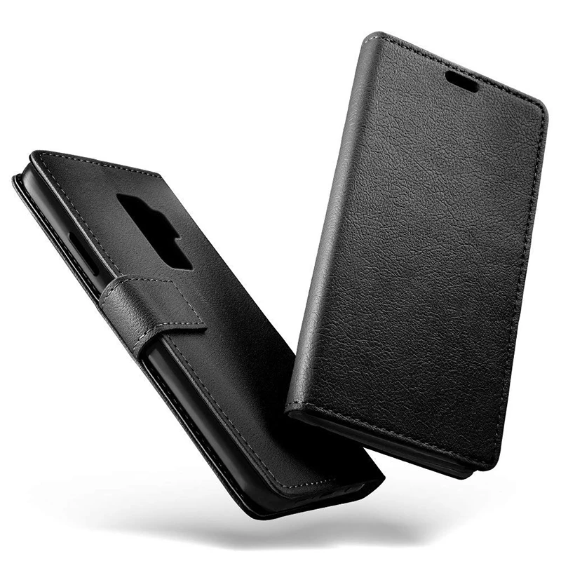 Роскошный кожаный чехол книжка для Samsung Galaxy S8 S9 plus Note 9 Крышка простая Магнитная