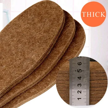 

1Pair Wool Felt Insoles For Shoes Winter Warm Soft Thicken Cotton Shoe Pads Unisex Solid Breathable Can Be Cut Flat Shoe Inserts