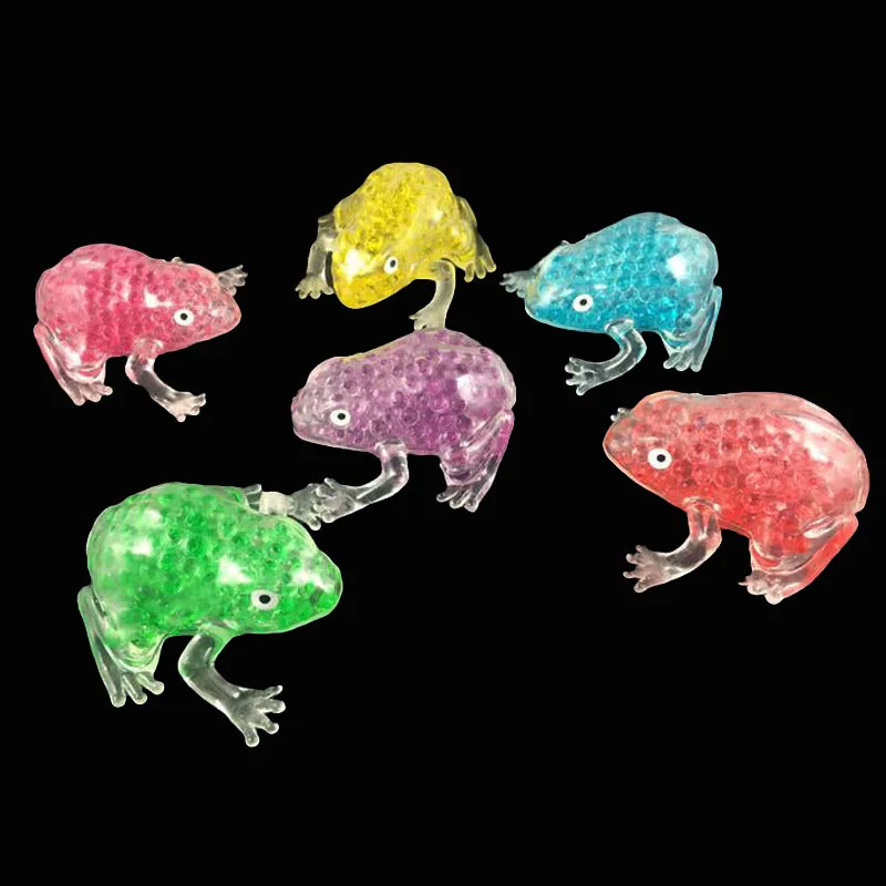 

Hot Sales New Gel Bead Filled Transparent Frog Anti Stress Ball Children Squeeze Toy Relief Party Toy Random Color