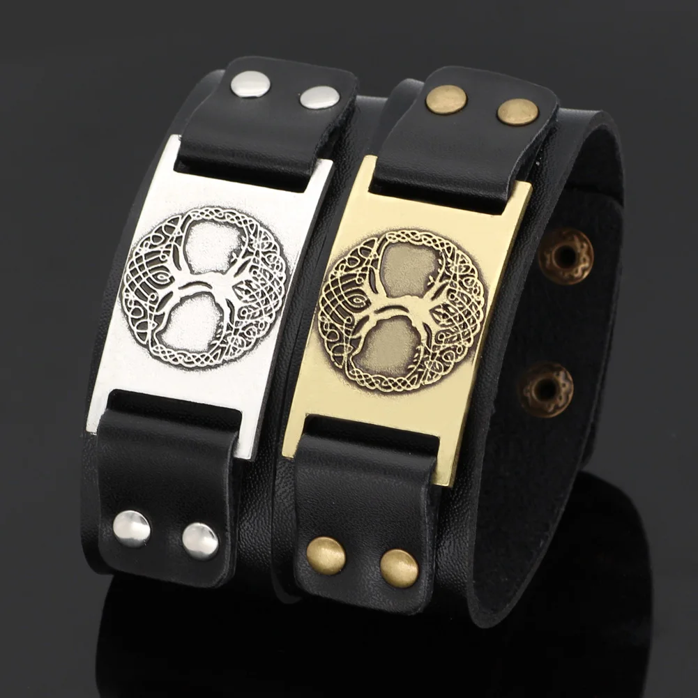 

Men viking Yggdrasil treee of life amulet bracelet jewlery -fit 20CM- 25CM