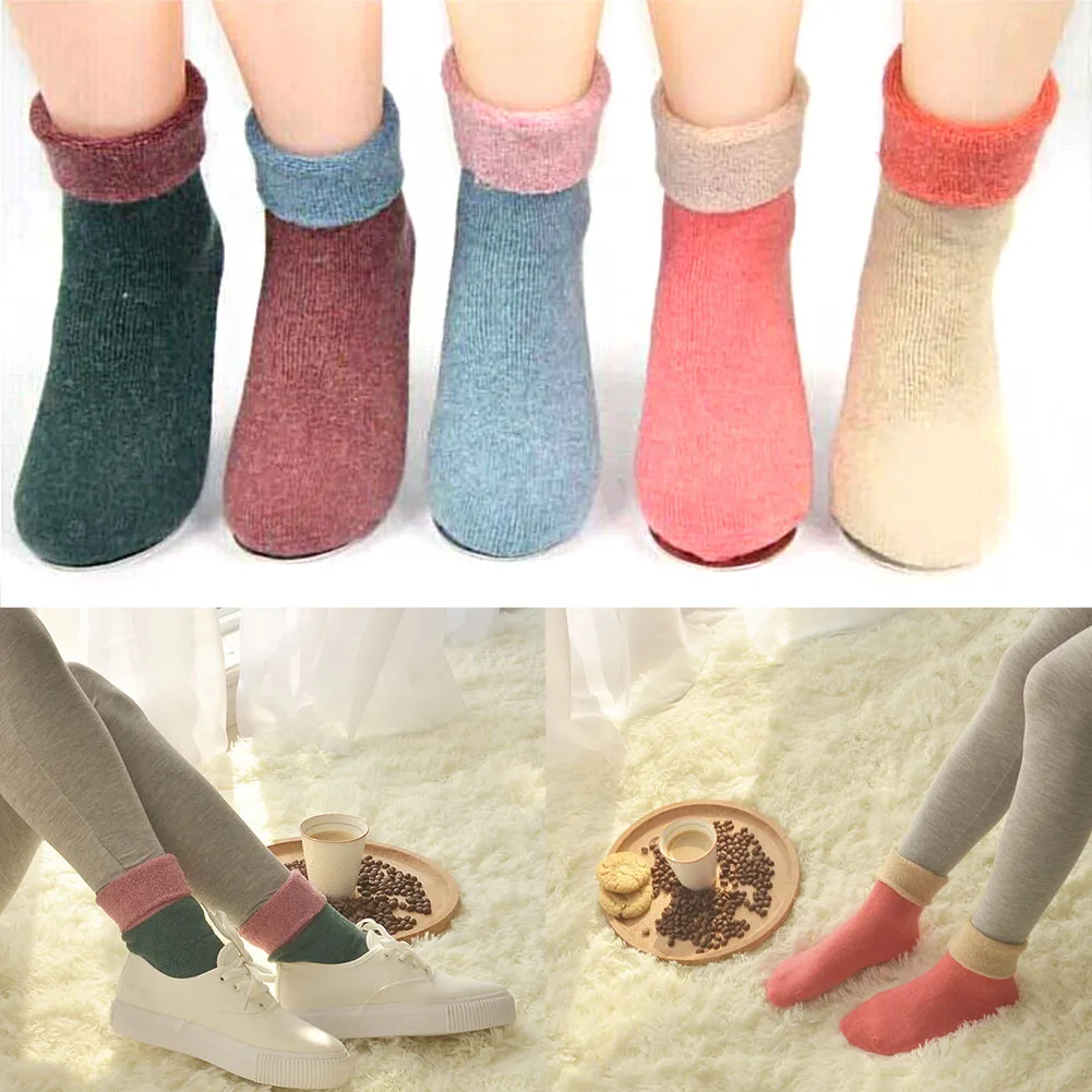 Pairs Soft Comfortable Socks Warm Women Thicken Thermal Winter Warm