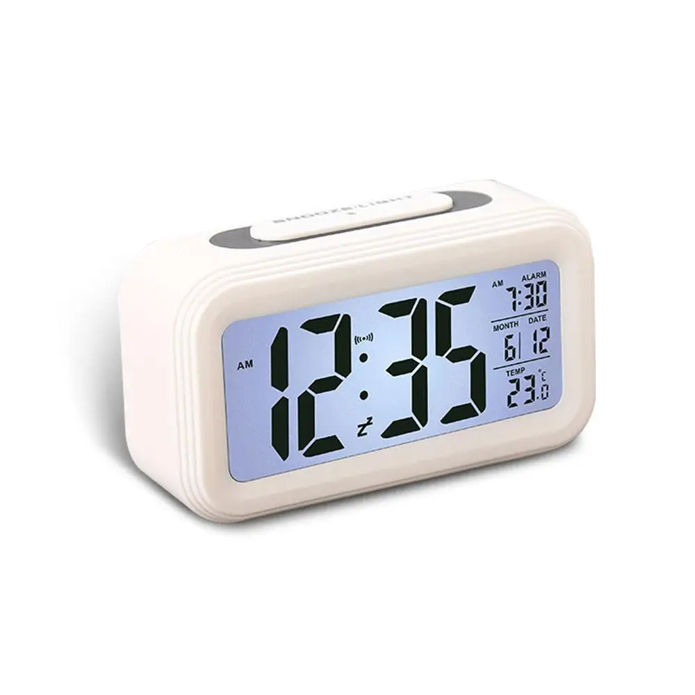 LCD Display Digital Alarm Clock Time Snooze Function Electronic BackLight Sensor Night Light Office Table Student Kids Clock LCD Display Digital Alarm Clock Time Snooze Function Electronic BackLight Sensor Night Light Office Table Student Kids Clock