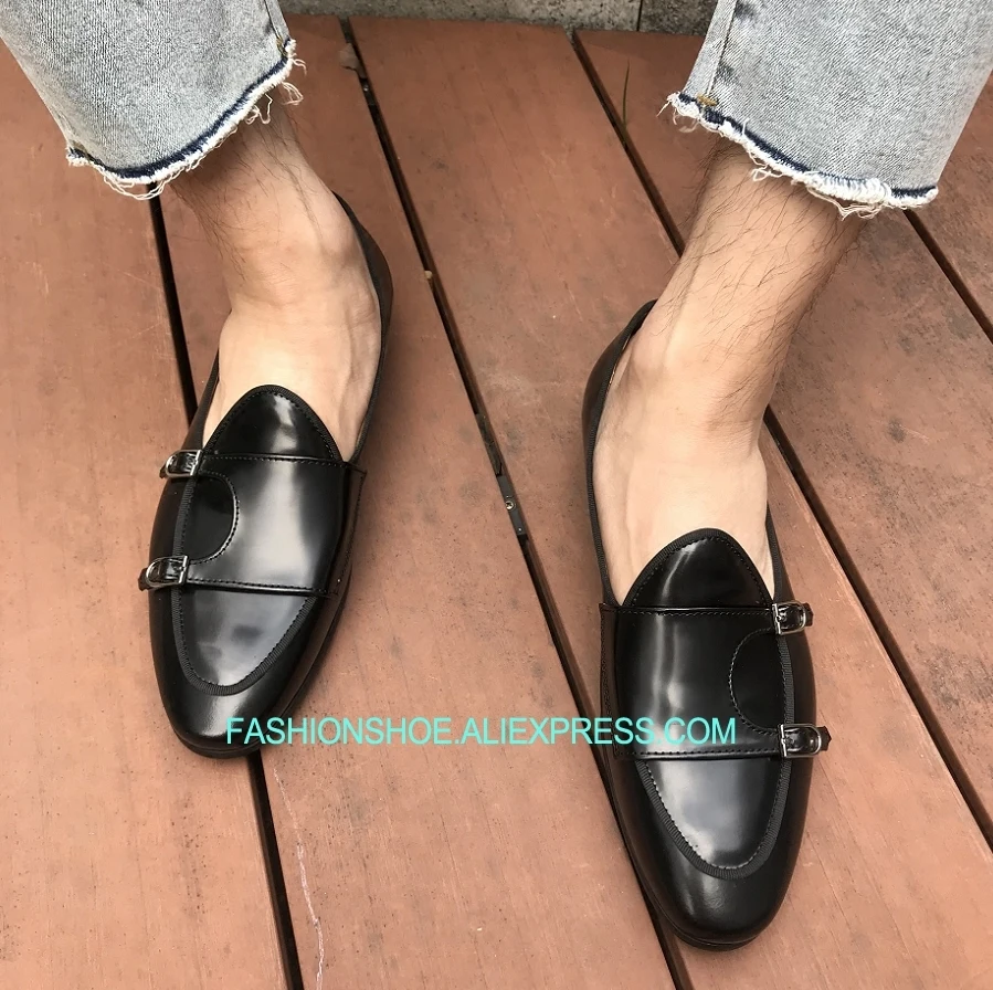

British Style Cow leather Breathable Loafers Flat heel Mens Wedding Party Shoes Brogue Shoe Hombre