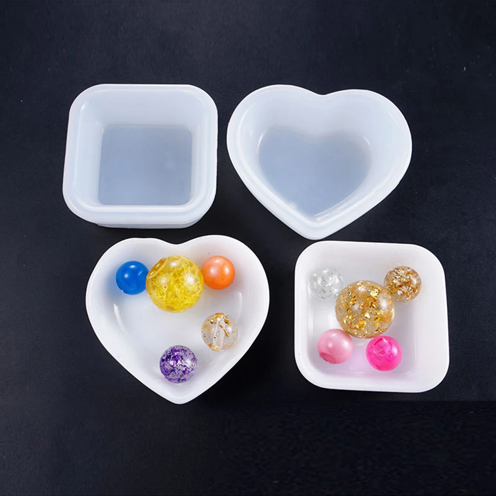 

Box Silicone Heart Square Resin Mold Jewelry Storage DIY Resin Decorative Craft Making Mold Small Box Silicone Mould