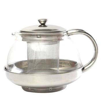 

Stainless Glass Teapot Loose Infuser Coffee Tea Leaf Herbal Decor