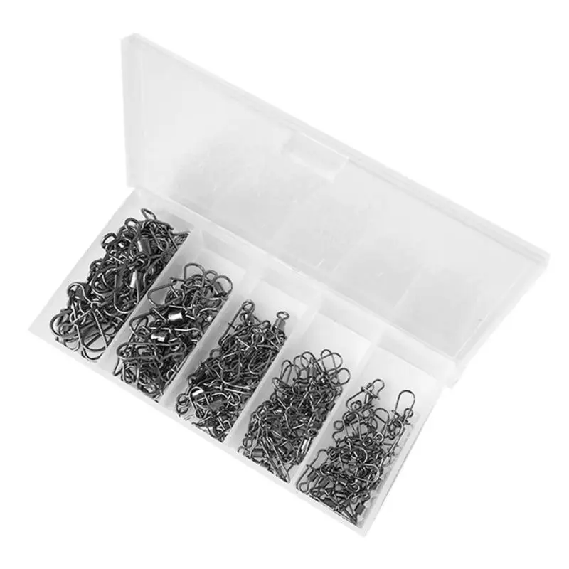 

96pcs Interlock Snap Connector Copper Swivels+Reinforcement Pin Fishing Lure Tackles Fishing Gear Accessories