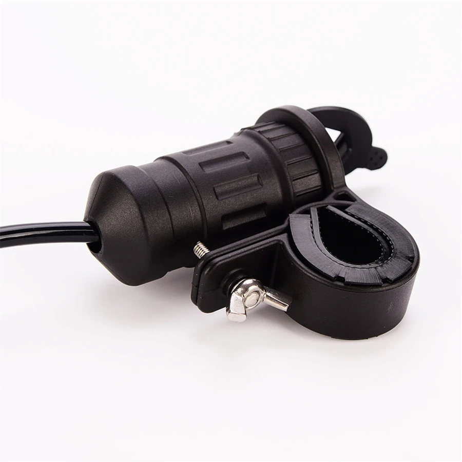 

Dual USB Power Charger 5V 4.2A Blue LED Voltmeter with Plug Spring Coiled Cable Cord for BMW Motorcycle Accessories