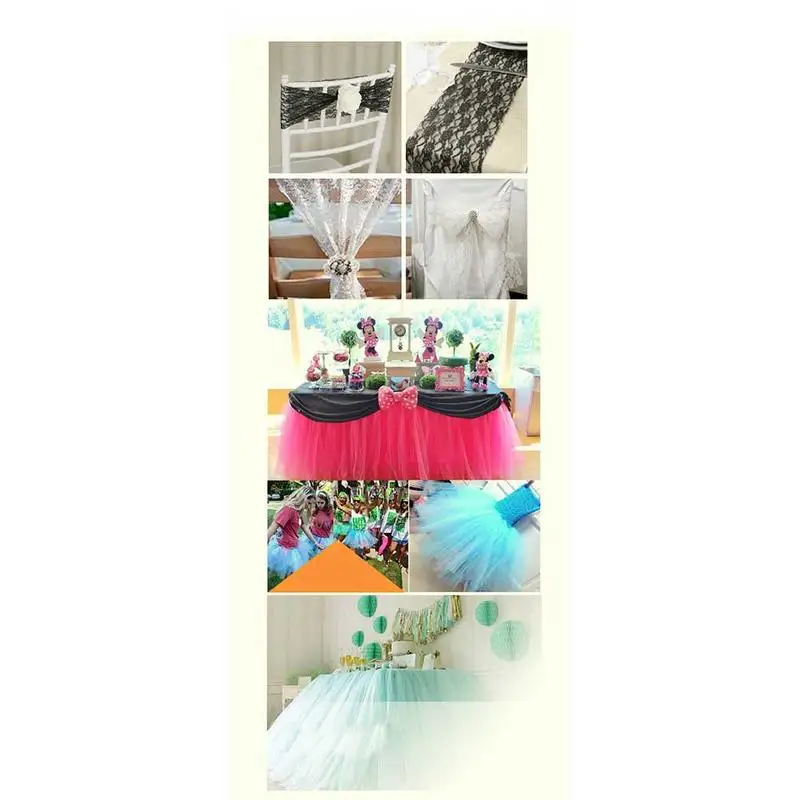  Lace Orchid Pattern Mesh Rolls Table Wedding Decoration Mesh 6