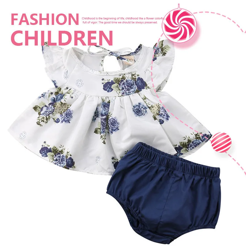 

Dejo Newborn Baby Girl Clothing 2019 Floral T-shirt Dress Tops Shorts Pants Clothes Outfit 2pcs Set Roupa Infantil Ropa Bebe