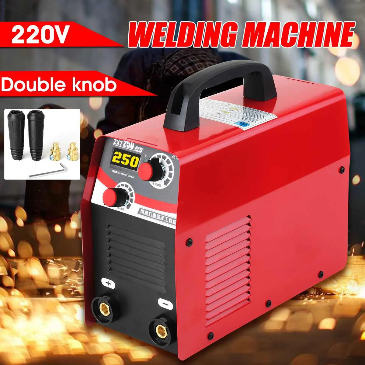 

FORGELO 220V 6000W Handheld Mini MMA IGBT Inverter Protable Electric Welding Machine DC Welders Tool 10-250 Amp
