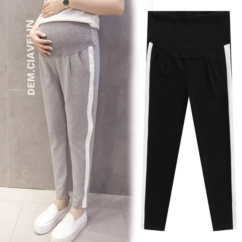 

Pregnant Women's Sweatpants Summer Thin Section Pregnancy Clothes 2019 Loose Stomach Lift Leisure Harem Pants Pregnancy Trousers
