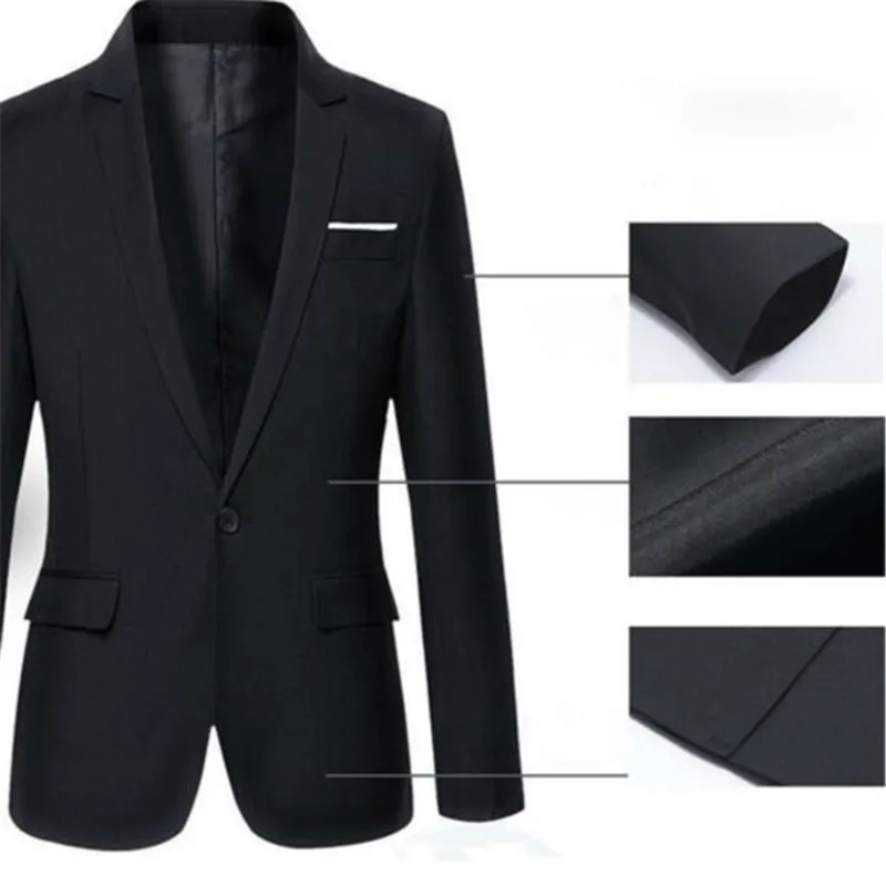 Мужской повседневный Блейзер приталенный хлопковый пиджак в Корейском стиле