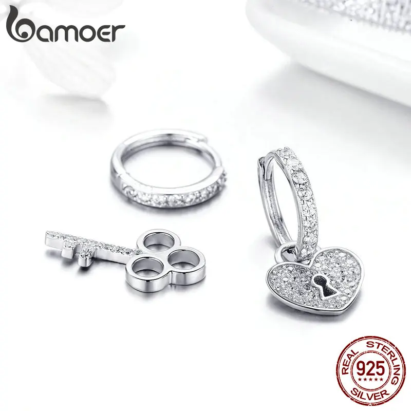 Женские классические серьги капельки BAMOER из 100% стерлингового серебра 925 пробы в