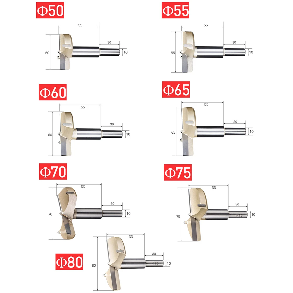 7PCS 50mm-80mm Forstner Tips Woodworking Tools Hole Saw Cutter Hinge Boring Drill Bits Set Round Shank Tungsten Carbide Cutter 7PCS 50mm-80mm Forstner Tips Woodworking Tools Hole Saw Cutter Hinge Boring Drill Bits Set Round Shank Tungsten Carbide Cutter