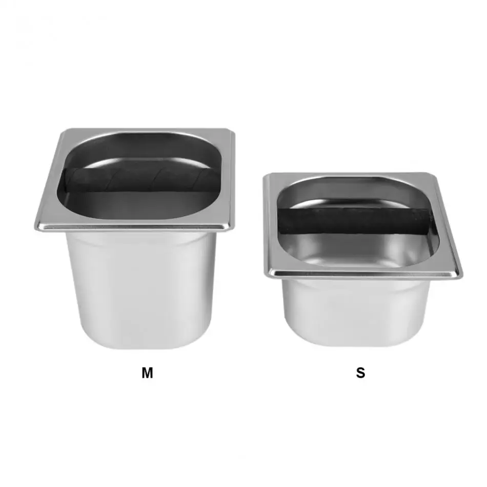 

Stainless Steel Espresso Knock Box High Quality Coffee Knock Box Container with Rubber Bar for Coffee Bar Machine Accessories