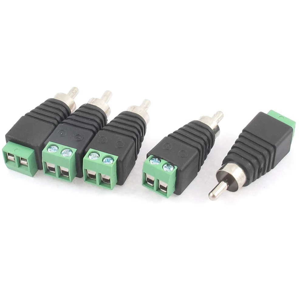 

5pcs UTP Cat5 Cat6 Cable to CCTV AV Phono RCA Male Jack Plug Adapter