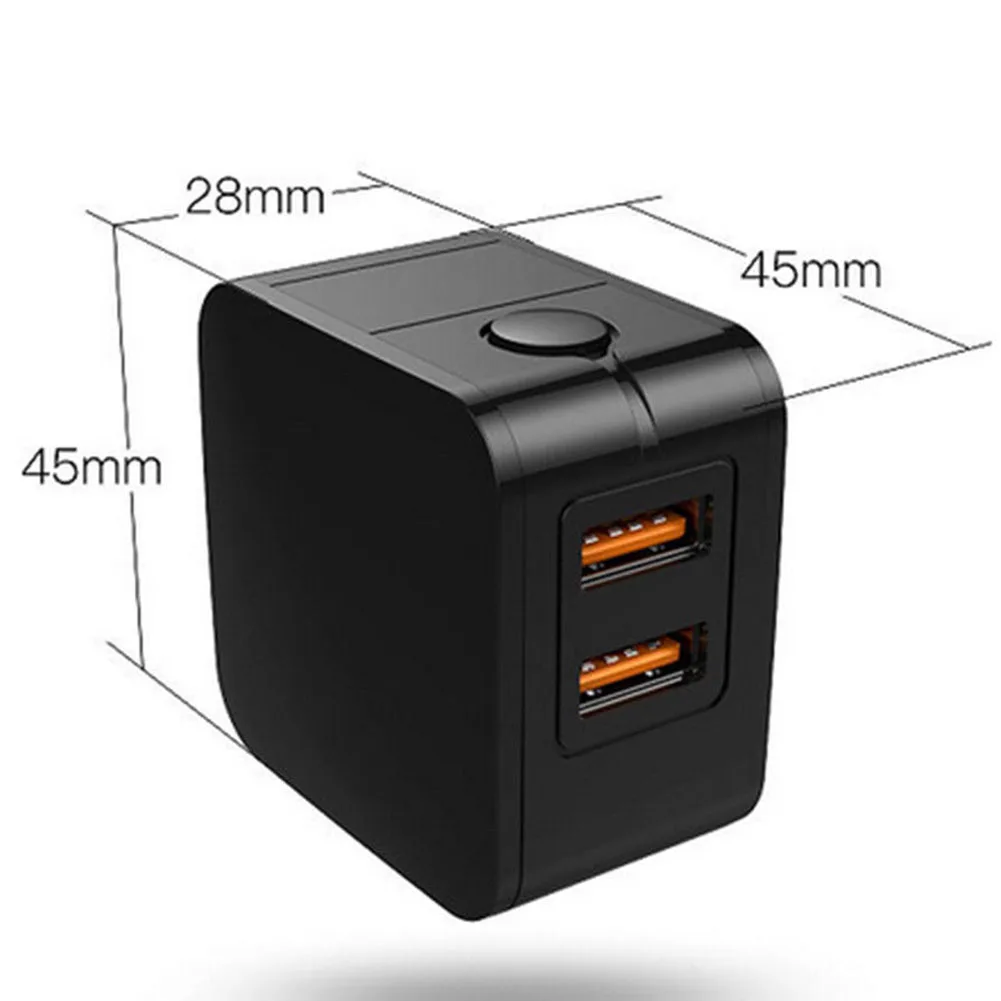 Быстрая зарядка двойной USB Умный складной Цифровое Зарядное устройство