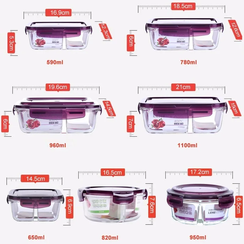 Microwave Safe Glass Lunch Box For Students And Office Workers