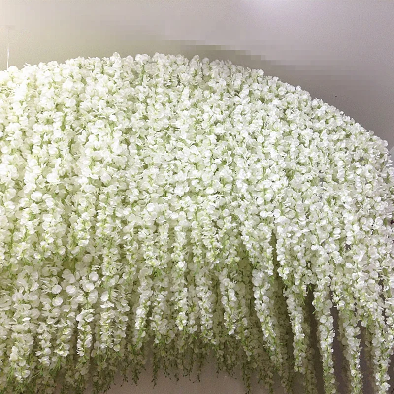 90/120cm Artificial Silk Hydrangea Wisteria Flower String For Wedding Arch Square Rattan Wall Hanging Basket Wedding Decoration 90/120cm Artificial Silk Hydrangea Wisteria Flower String For Wedding Arch Square Rattan Wall Hanging Basket Wedding Decoration