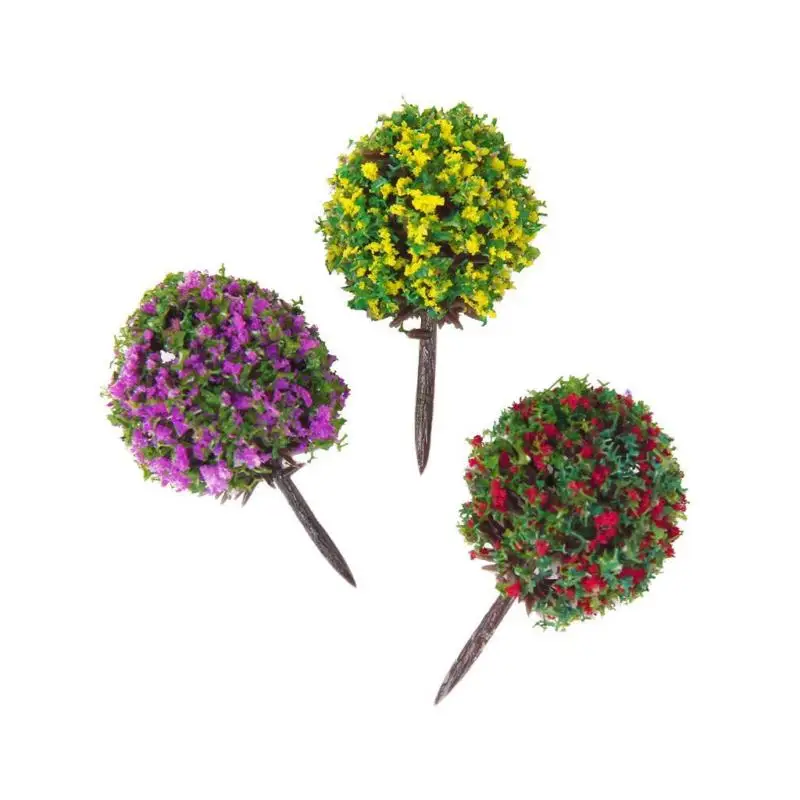 

30 Mix Flower Ball Tree Model Train Garden Park Diorama Scenery 1/100 HO Layout