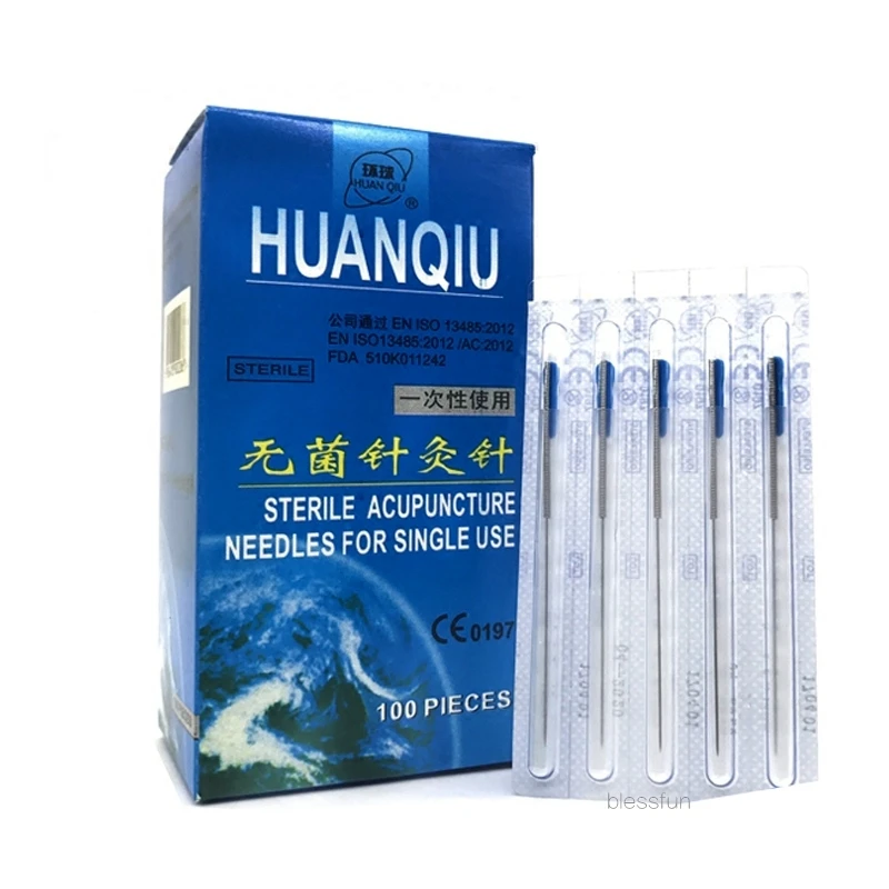 

NEW Huanqiu Sterile Acupuncture Needle flush end with Tube Needles(CE FDA) choose SIZE