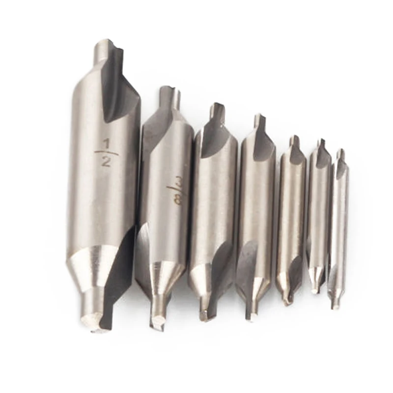 

1set 7 Size Drill and Chamfer Center Spotting Drill Bit Set Combined Countersink Kit Accessories