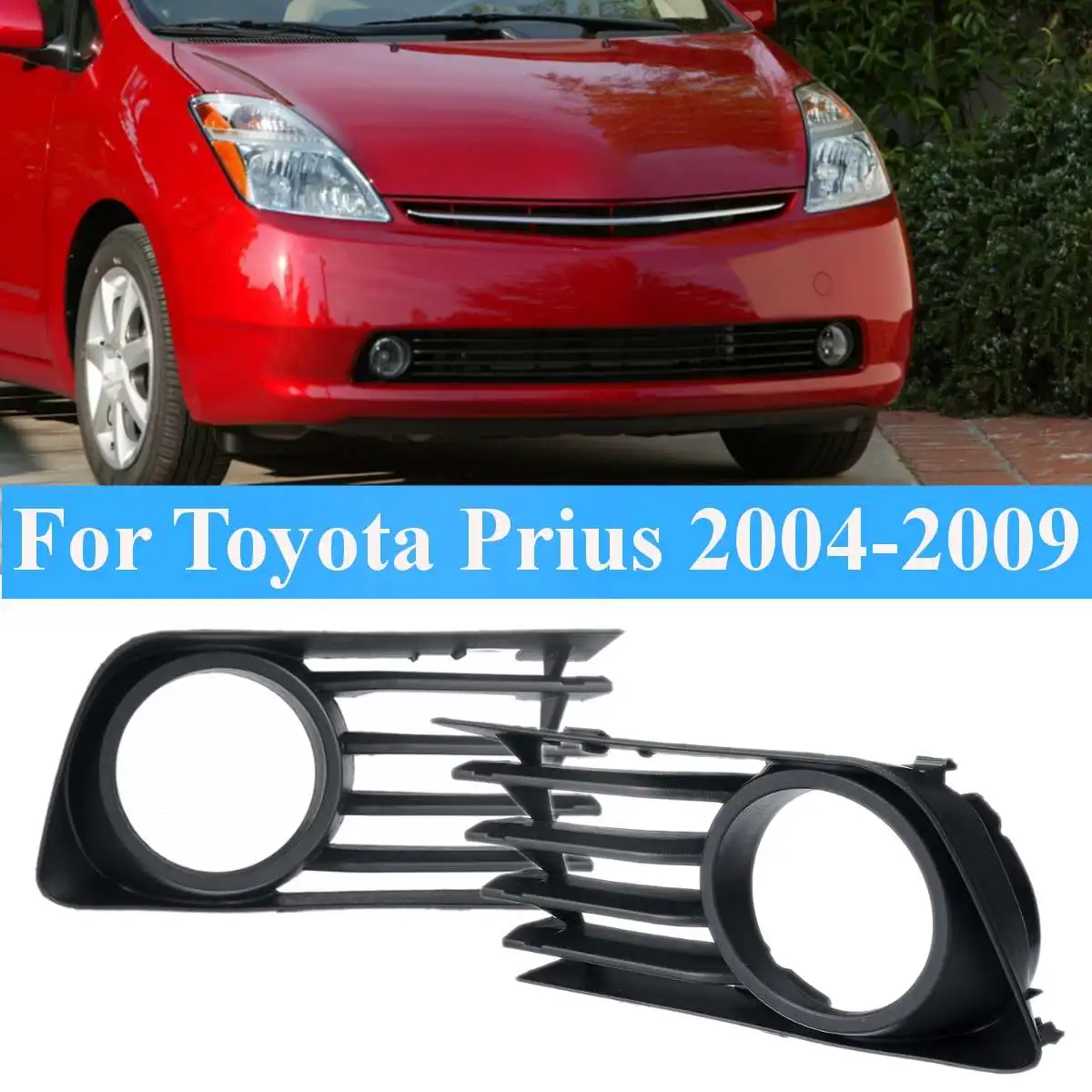 12 В противотуманная фара крышка для Toyota Prius 2006-2009 комплект для освещения автомобиля передние фары с проводкой комплект галогенные