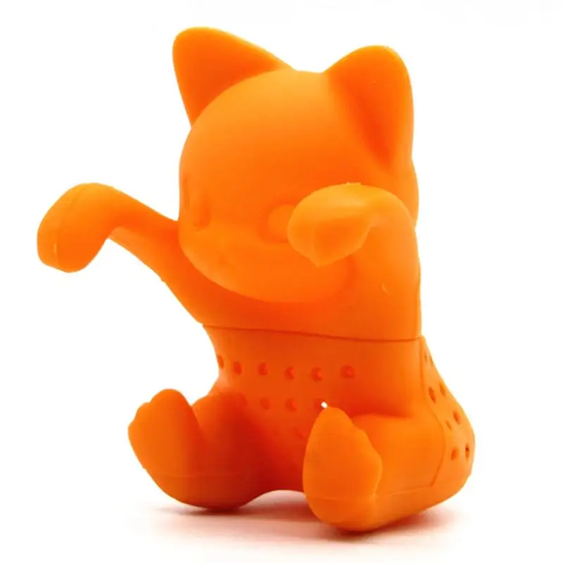 Funny Cat Tea Infuser Silicone Leaf Strainer Herbal Spice Filter Diffuser 