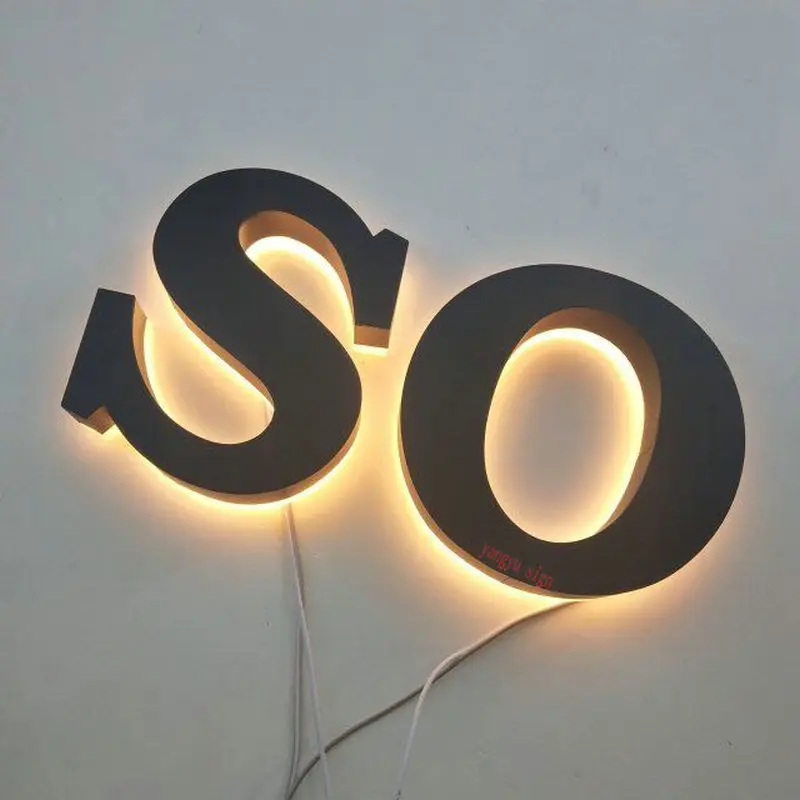 

business illuminated 3D channel letters stainless steel outside light letters