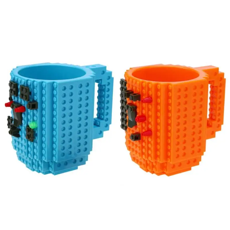 

Portable coffee cup 12 oz 350 ml fixed building block tea coffee cup DIY block puzzle drink can be a gift