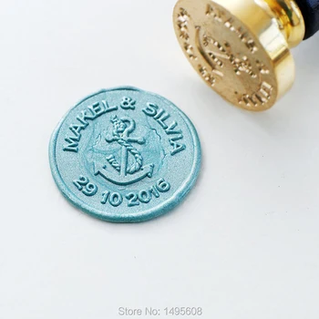 

Personalized Anchor stamp,Custom name and date Wax Seal Stamp,Wedding wax seal stamp,Personalize wax sealing, envelops seal