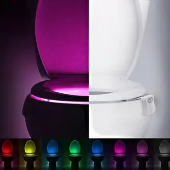 

3W Motion Sensor Toilet Seat Lighting 8 Colors Backlight Toilet Bowl Automatic Night Light 3*AA Seat Sensor LED Toilet Lamp