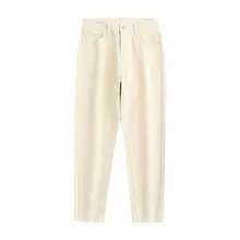 Женские джинсы Мода Высокая талия джинсы Новые повседневные женские с высокой талией сплошной цвет джинсовые прямые брюки