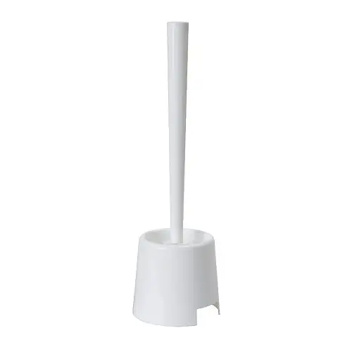 

1pc Toilet Brush with Holder WHITE Polypropylene plastic black Wipe clean Bathroom