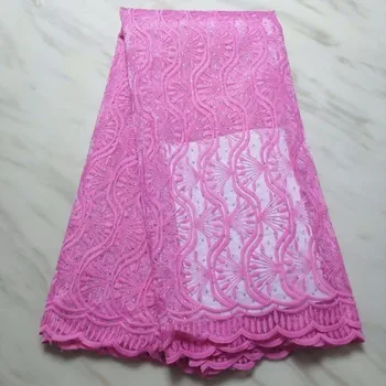 

French Net Lace Fabric 2019 Latest African Lace Fabric With Embroidery Mesh Tulle Lace Fabric High quality Nigerian Lace