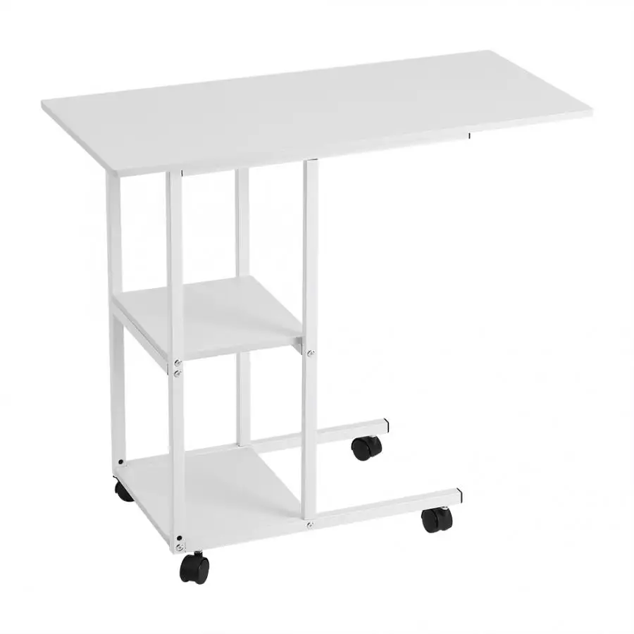 Portable Mobile Over Bed Table Sofa Couch Rolling Wheel