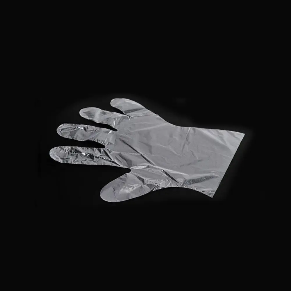 

100 x Environmental-Friendly Clear Disposable Plastic Gloves Restaurant Hotel Handling Food Kitcken Multifuctional Gloves