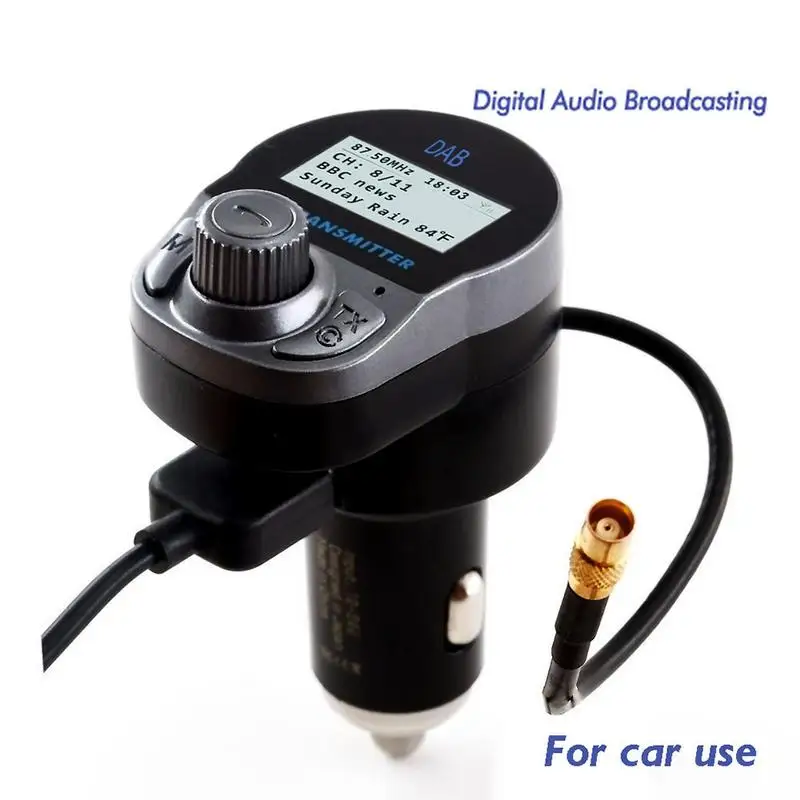 

Universal DC12 To 24V Car Radio DAB Tuner Receiver FM Transmitter Plug And Play DAB Tuner Player USB Charger