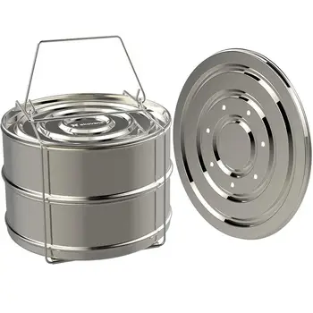 

Pressure Cooker Steamer Double Stackable Steamer Cooker Pot Accessories Food Steamer Basket Stainless Steel Steam Grid