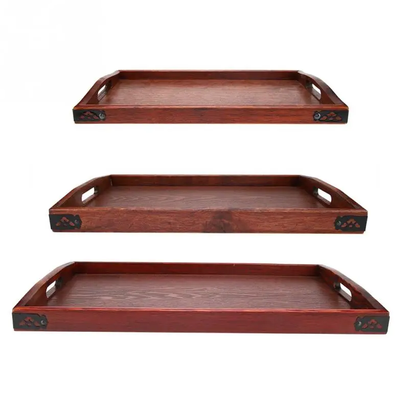 

Multi-purpose Wooden Serving Tray Kung Fu Tea Cutlery Trays Storage Pallet Fruit Plate Decoratio