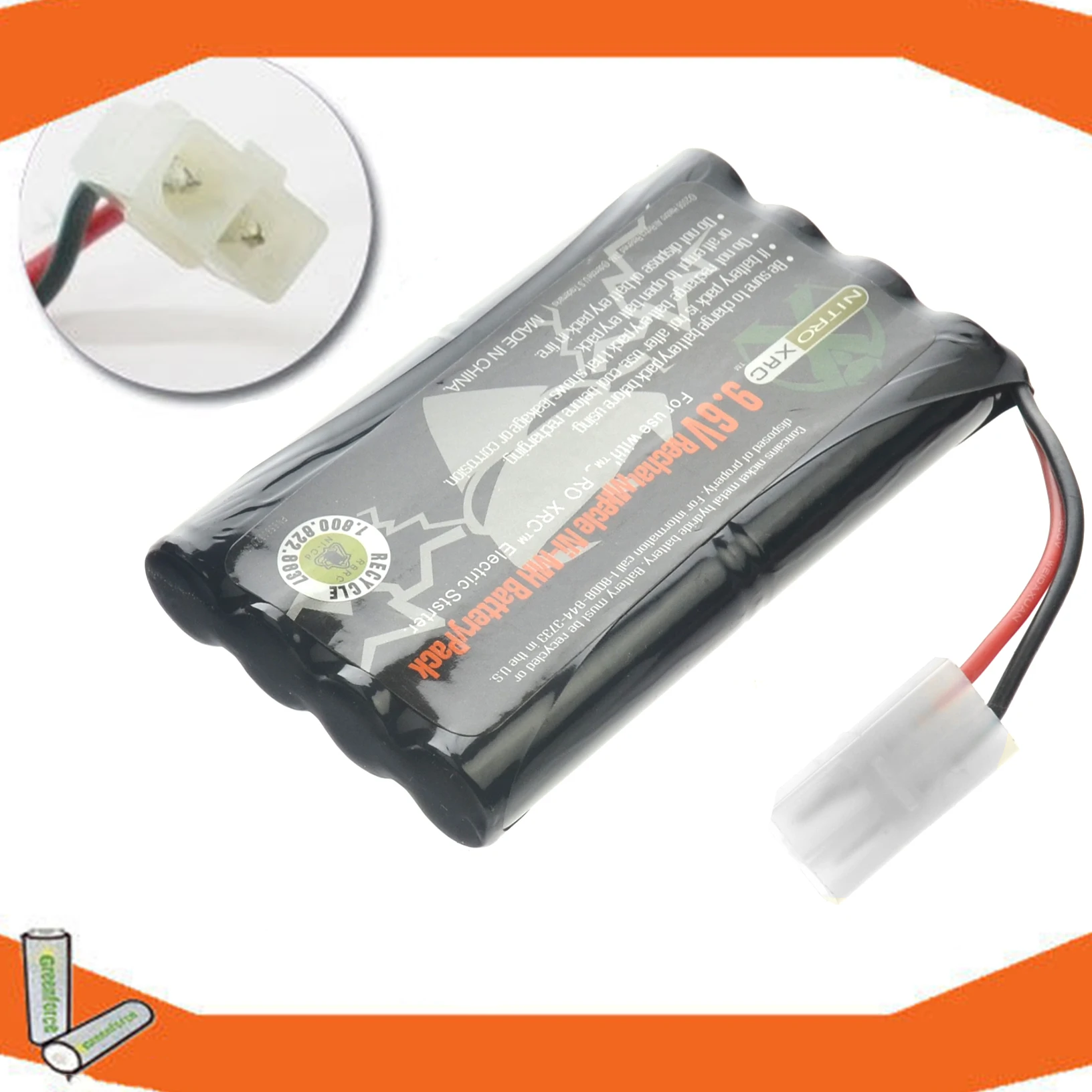 9,6 V 1000 mAh NiCd, перезаряжаемый аккумулятор Пакет соединитель Tamiya