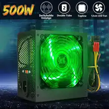 Макс. 500 Вт блок питания 120 мм светодиодный вентилятор 24 Pin PCI SATA ATX 12V компьютерный блок питания для настольного игрового компьютера
