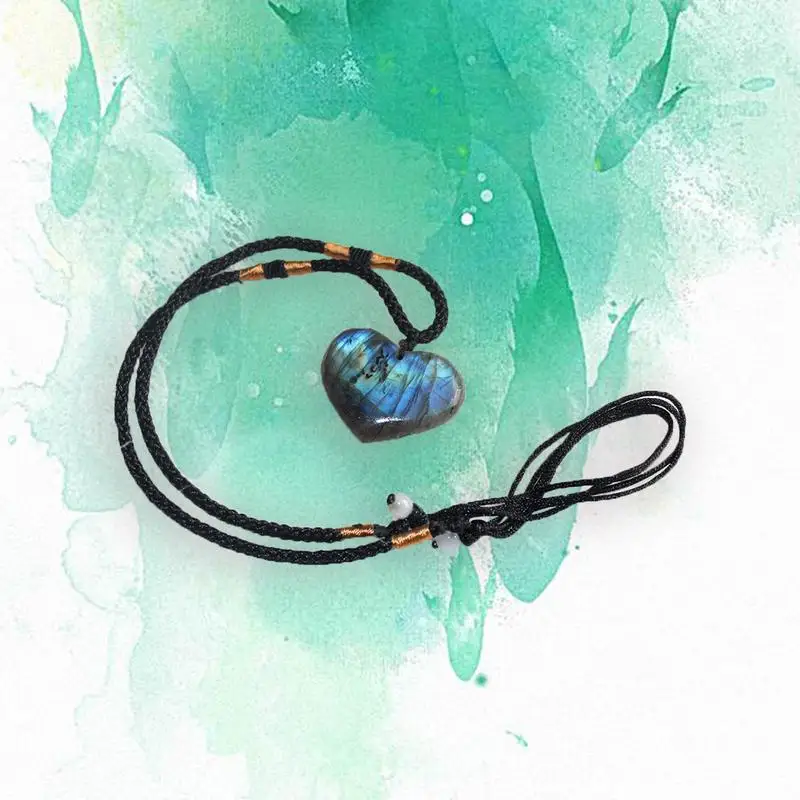 

1Pcs Classic Natural Labradorite Moonstone Stone Pendants Sunlight Shaped Energy Stone For Men Women Healing Necklace