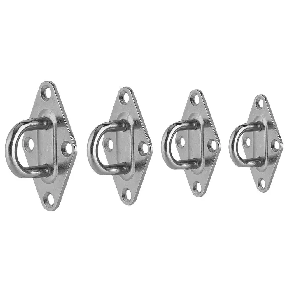 

4 Types 304 Stainless Steel Pad Eye Boat Diamond Pad Eye Plate Hook Marine Grade Boat/Yacht Accessory