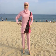 Мусульманские женщины Горячие весенние купальники Буркини полное лицо хиджаб купальник спортивная одежда