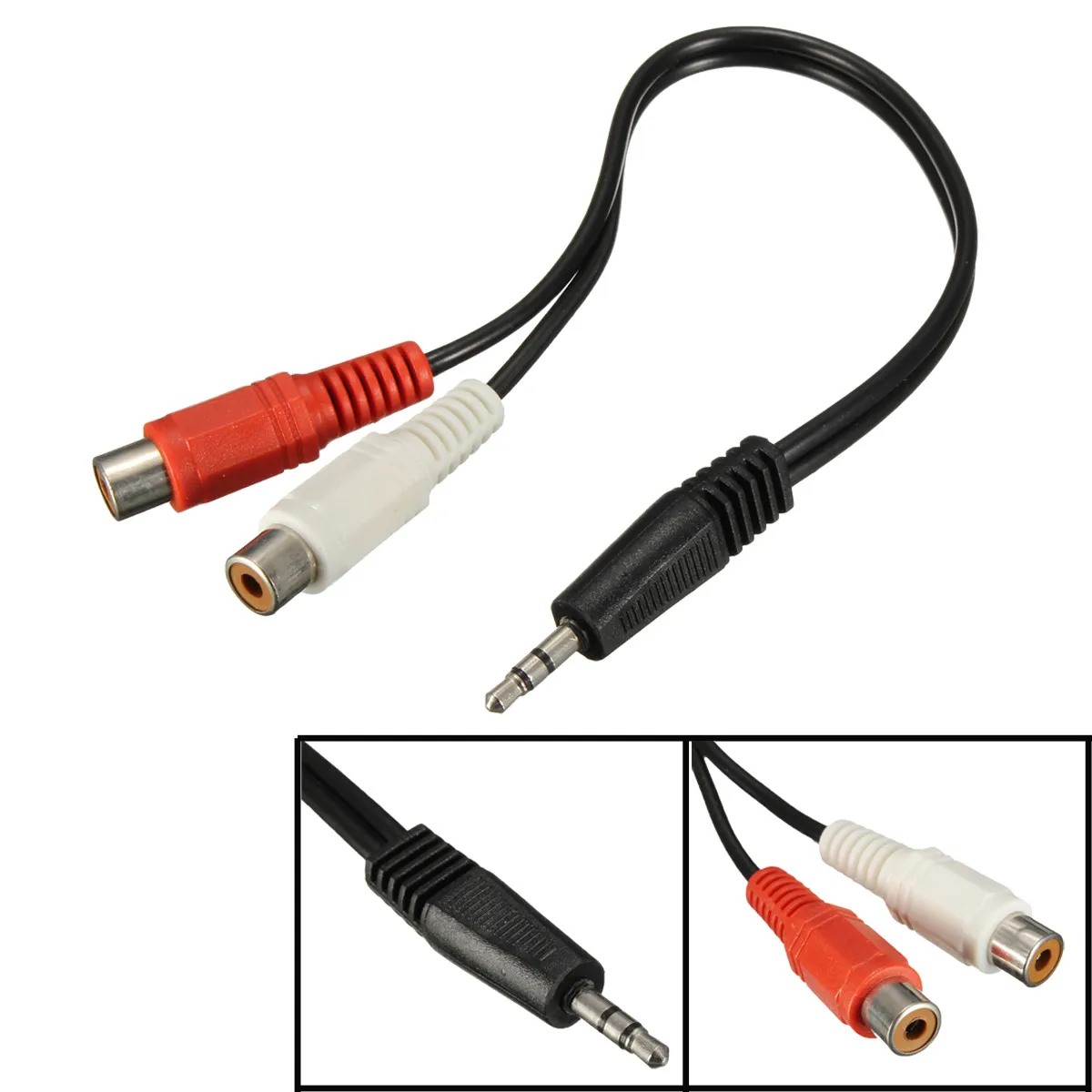 RCA Twin Phono Kabel Y Adaptor Audio 