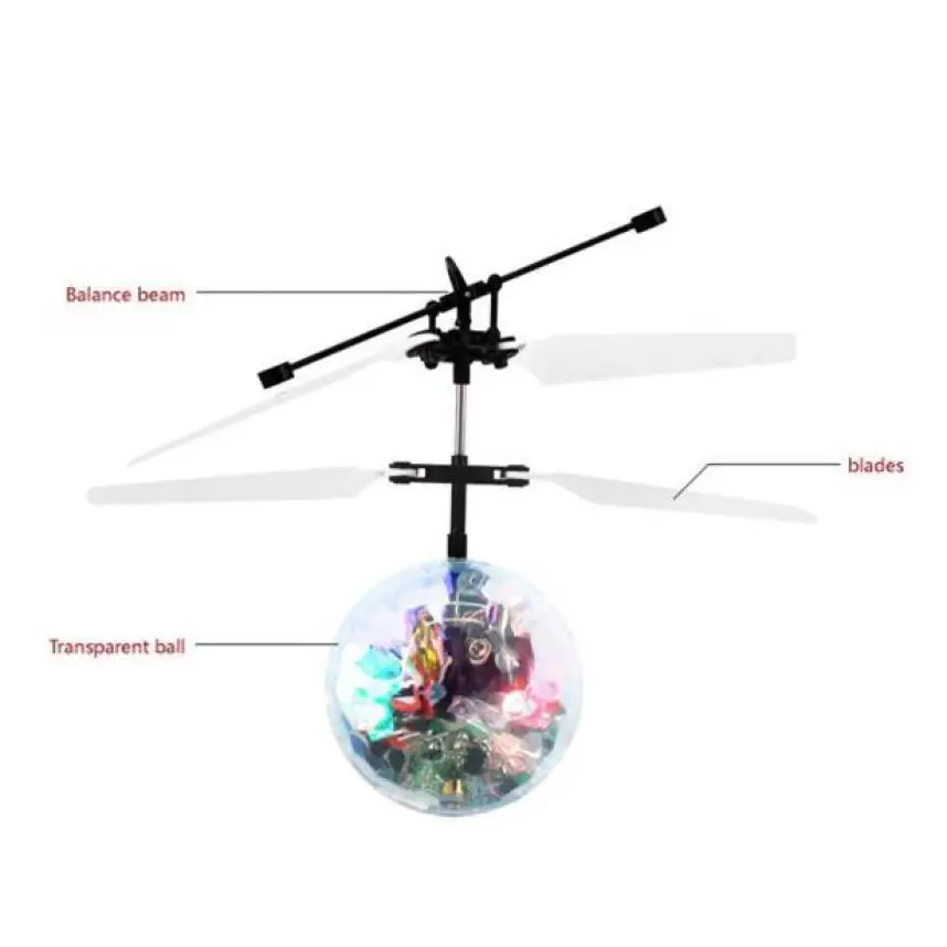 Crystal Flying RC Ball Infrared Induction Mini Aircraft Flashing Light Remote Control Helicopter Toys For Kids Gift Toy