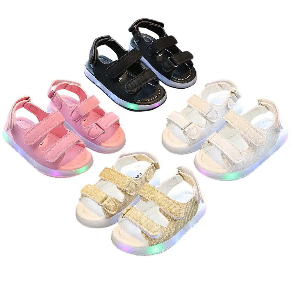 

Kidlove Kids Boys Girls Solid Color garden shoes LED Luminous Lighting Sneakers